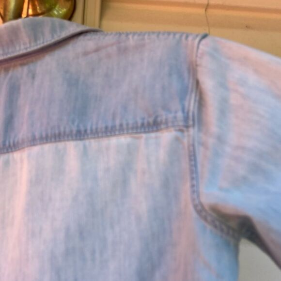 Rag & Bone Light Blue Distressed Long-Sleeved Classic Collar Shirt, Size XS - Picture 13 of 14